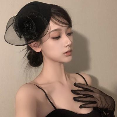Fashion Sheath Elegant Floral Feather Fascinator Hat With Veil Hair Clip For Tea Party Wedding Guest style4