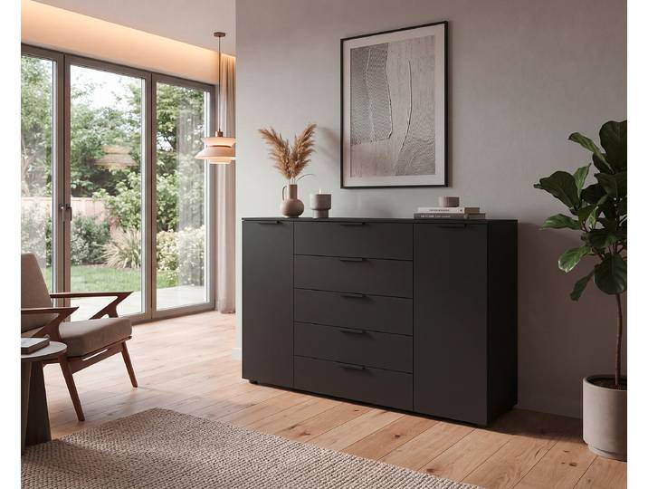 Sideboard Flipp 160cm Schwarz/Schwarz