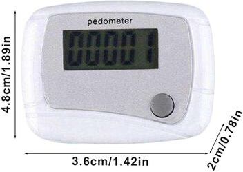 Smart Shopping Spot ActiveStride Clip On Pedometer Digital Step Counter With LCD Display For Walking, Running & Hiking white