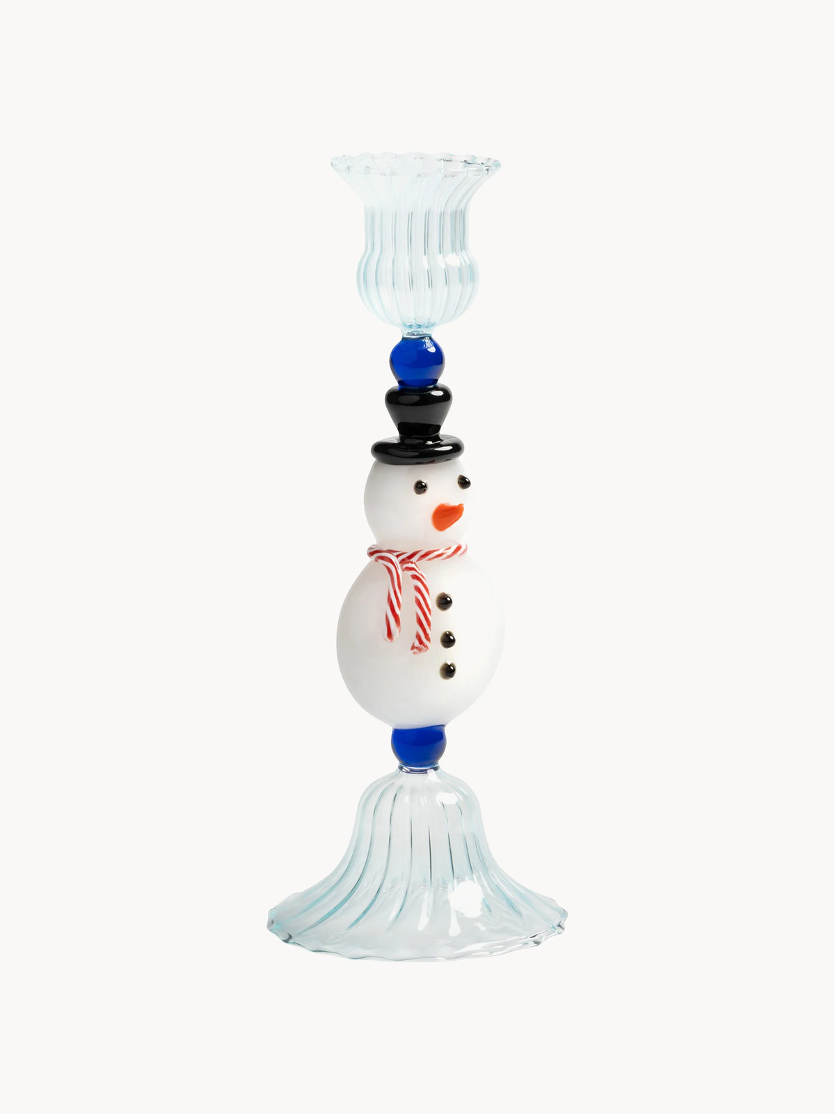 Handgemaakte borosilicaat glazen kandelaar Merry Snowman