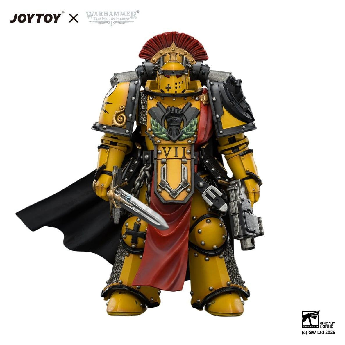 Joy Toy Warhammer Imperial Fists Legioen Praetor actiefiguur in Mk III bepantsering, 13 cm
