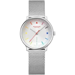 Mondaine MLE.33112.SM Damen-Armbanduhr Doppio mit Mesh-Band 33 mm