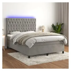 vidaXL, Boxspringbett, Almelville (Knopfheftung Design) (140 x 190 cm)