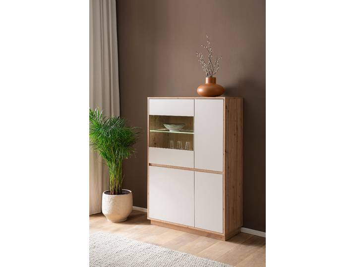Highboard - Breite 75 cm 75 x 144 x 40cm Braun/Beige