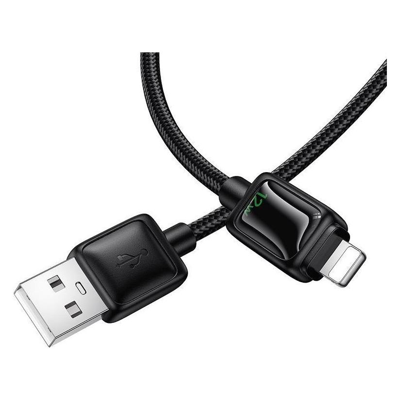 Hoco Cable Cable with LCD USB A to Lightning 2,4A 1,2 m U146 black (1.20 m) (66206103)