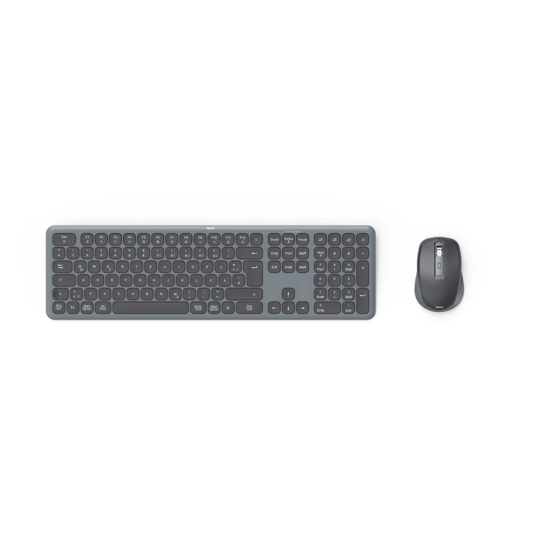 Hama 173065 WKM-550 Heimbüro Tastatur QWERTZ RF Wireless + Bluetooth (Schwarz) 00173065