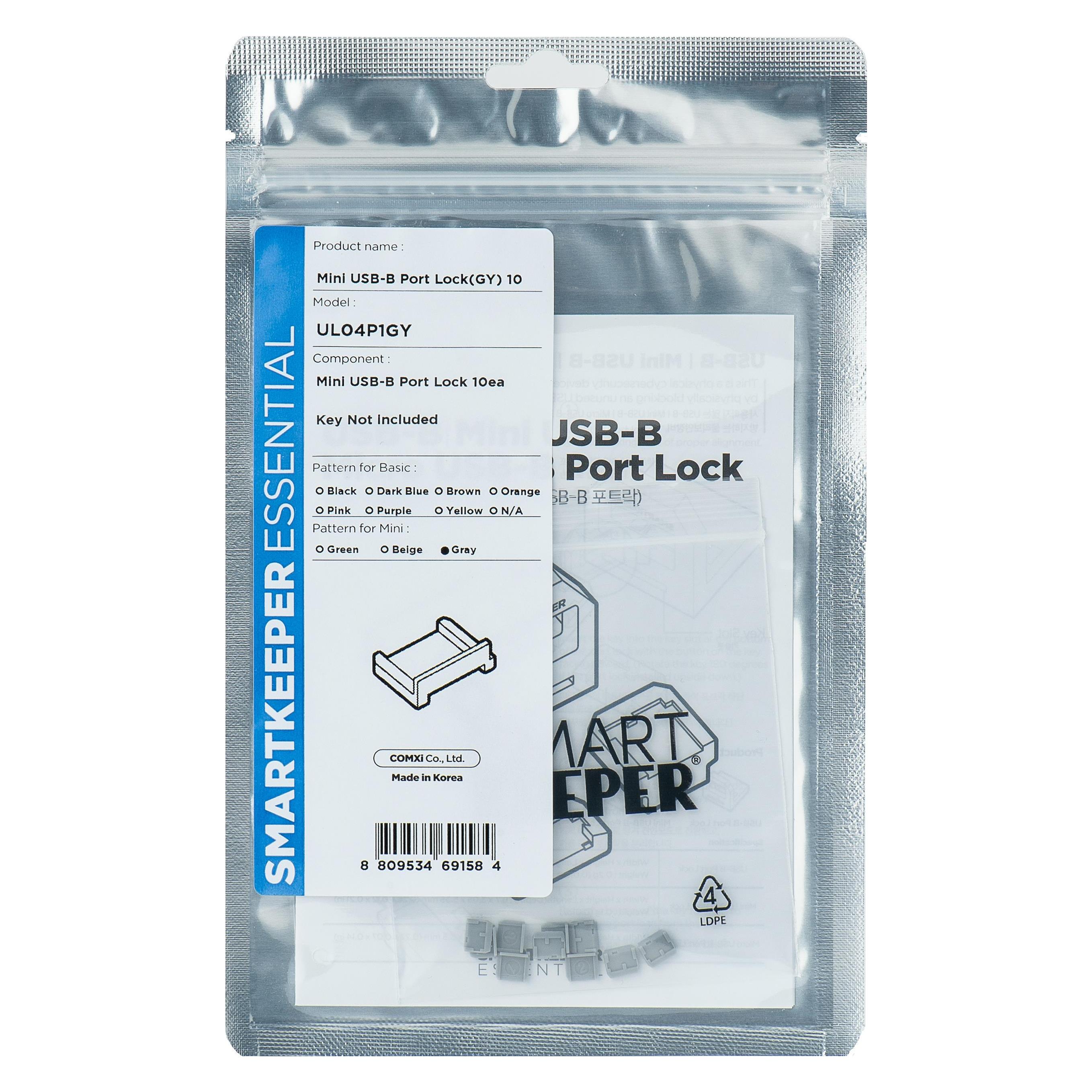 Smart Keeper Mini USB-B Micro Port Blocker grau 10 Stk. (MUL04P1GY)
