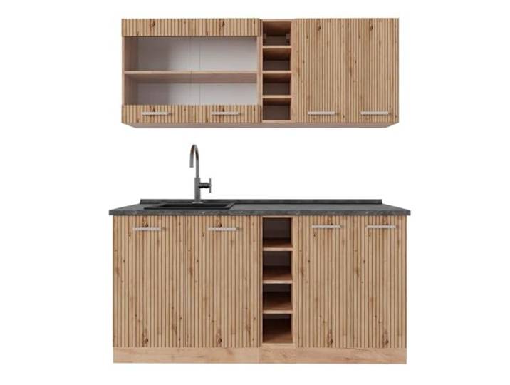 Vicco Singleküche R-Line, Artisan-Eiche/Goldkraft Eiche, 160 cm
