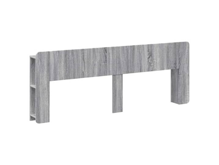 hliofuir Kopfteil Schrank Graues Sonoma Holzwerkstoff 193,5x18,5x80cm Praktisches U-Form Bettkopfteil aus Holzwerkstoff mit integriertem Stauraum für das Schlafzimmer.
