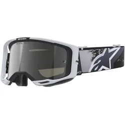 Alpinestars Vision 8 Lahnd, Crossbrille verspiegelt - Hellgrau/Grau/Schwarz Silber-Verspiegelt