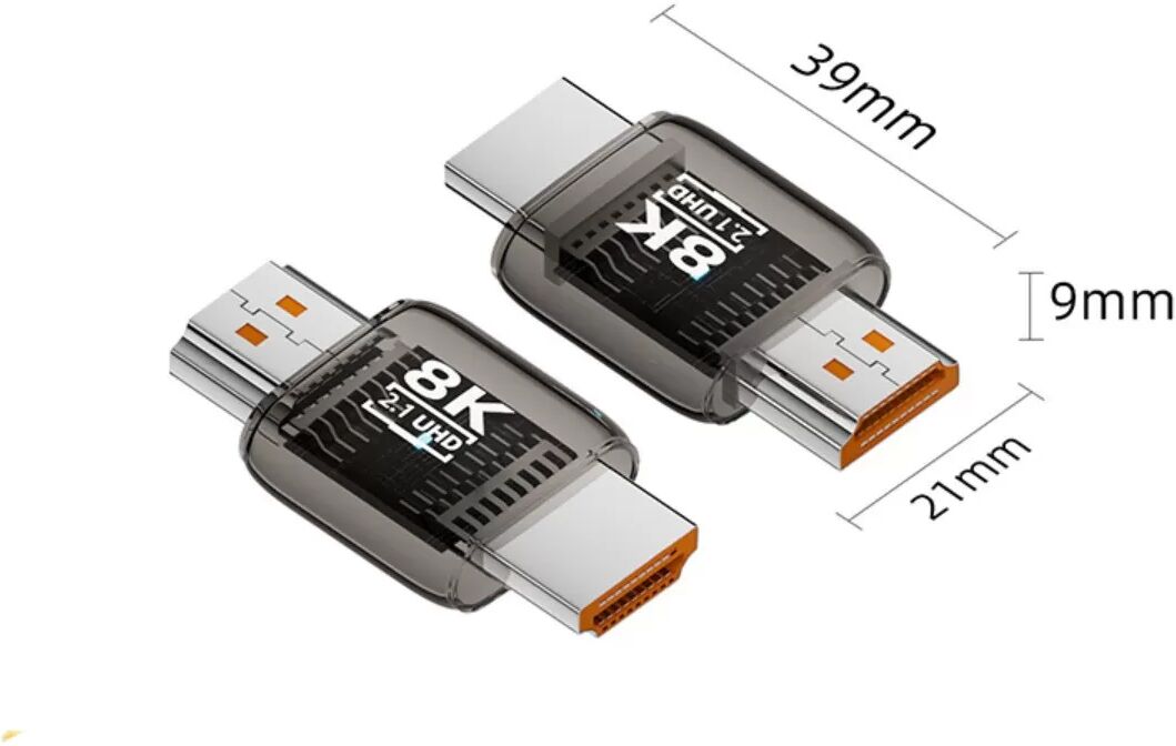 INF UHD HDMI Adapter männlich-zu-männlich (3er-Pack) — HDMI 2.1 8K 60Hz 180° Gerade Verbindung für PC, Laptop zu TV/Monitor Schwarz