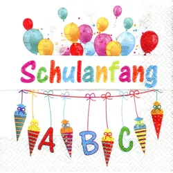 Papierservietten "Schulanfang", 33 x 33 cm, 20 Stück