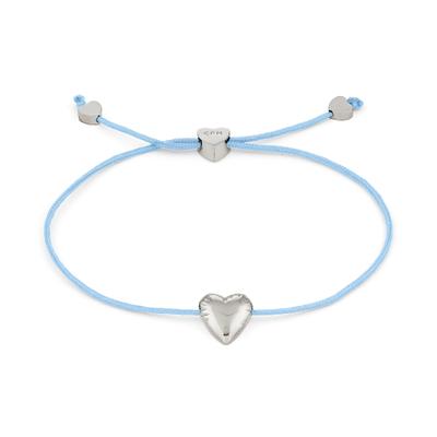 Armband COPENHAGEN STUDIOS "Schmuck Geschenk Edelstahl Armkette Balloon Hearts", blau (edelstahlfarben, blau), Armbänder, Damen, 24cm, Edelstahl Nylon, Edelstahl, Nylon, Armband