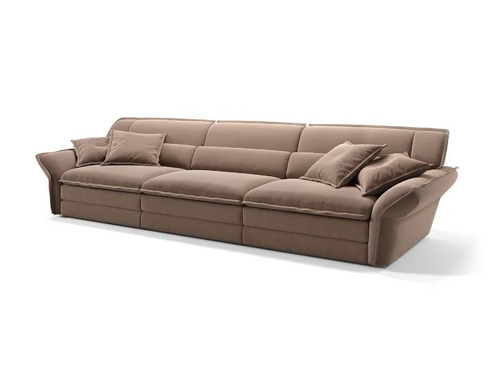 Stoff Sofa PASSO 3-Sitzer XXL Bequem Designcouch leger Stoffcouch