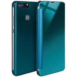 moex Clear View Cover für Huawei P9 – Spiegelnde klapp Hülle in Hochglanz Optik – Void Case
