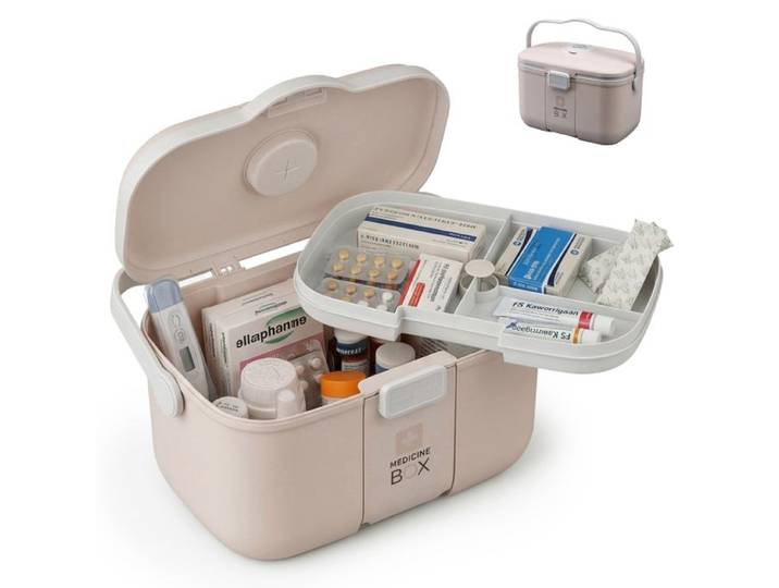 Relaxdays Boîte à médicaments en plastique