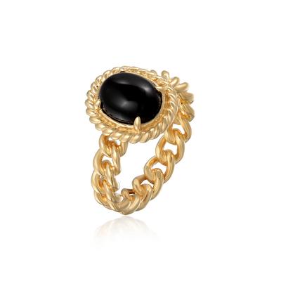 Silberring ELLI PREMIUM "Ring Solitär Edelstein Klassik 925 Silber" Gr. 54, gold, Fingerringe, Damen, 54, Silber 925 (Sterlingsilber), Silberring