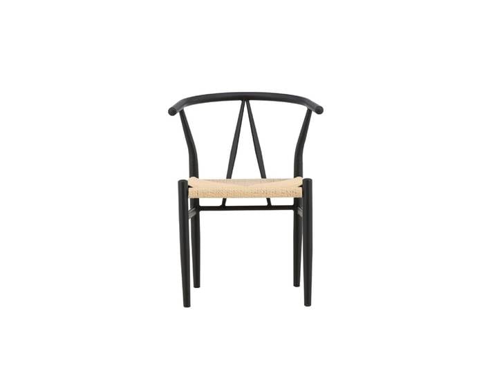 Esszimmerstuhl VENTURE HOME Alfons, Esszimmerstuhl mit geflochtenem Sitz und Stahlrahmen , schwarz (schwarz, schwarz, beige), B:55cm H:72cm T:58cm, Rattan, Stahl, Stühle, Esszimmerstuhl, Flechtstuhl, Stahlrahmen, Rattan-Sitzfläche, luftig, natürlich