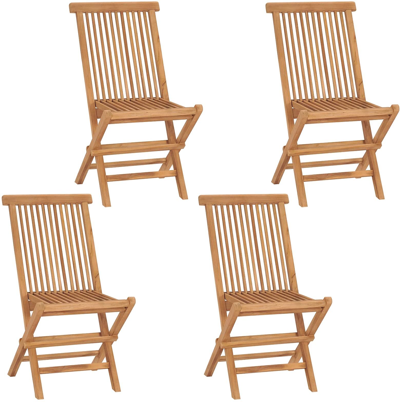 vidaXL Ensemble bistro de jardin pliant 5 pièces Naturel