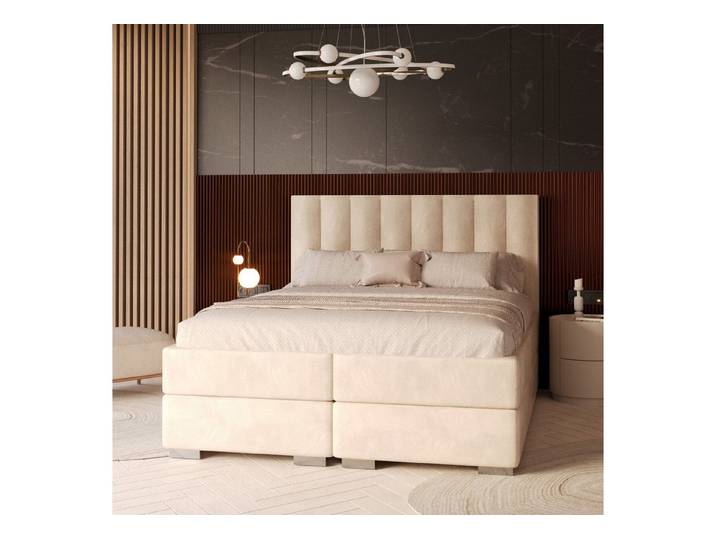 FDM Boxspringbett HEBRON Boxspring Komplettbett Polsterbett Federkernmatratze (verfügbar 140x200 160x200 180x200cm, Bettrahmen, Bett, mit großen gepolsterten Kopfteil, mit Bettkasten zum aufklappen)