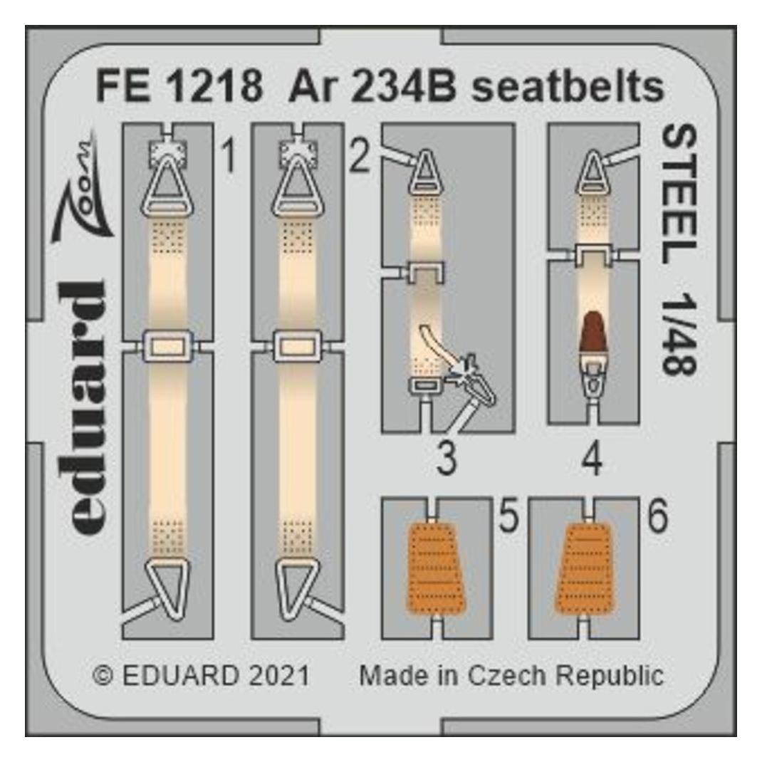 Eduard Ar 234B seatbelts STEEL 1/48 HASEGAWA/HOBBY 2000 (FE1218)