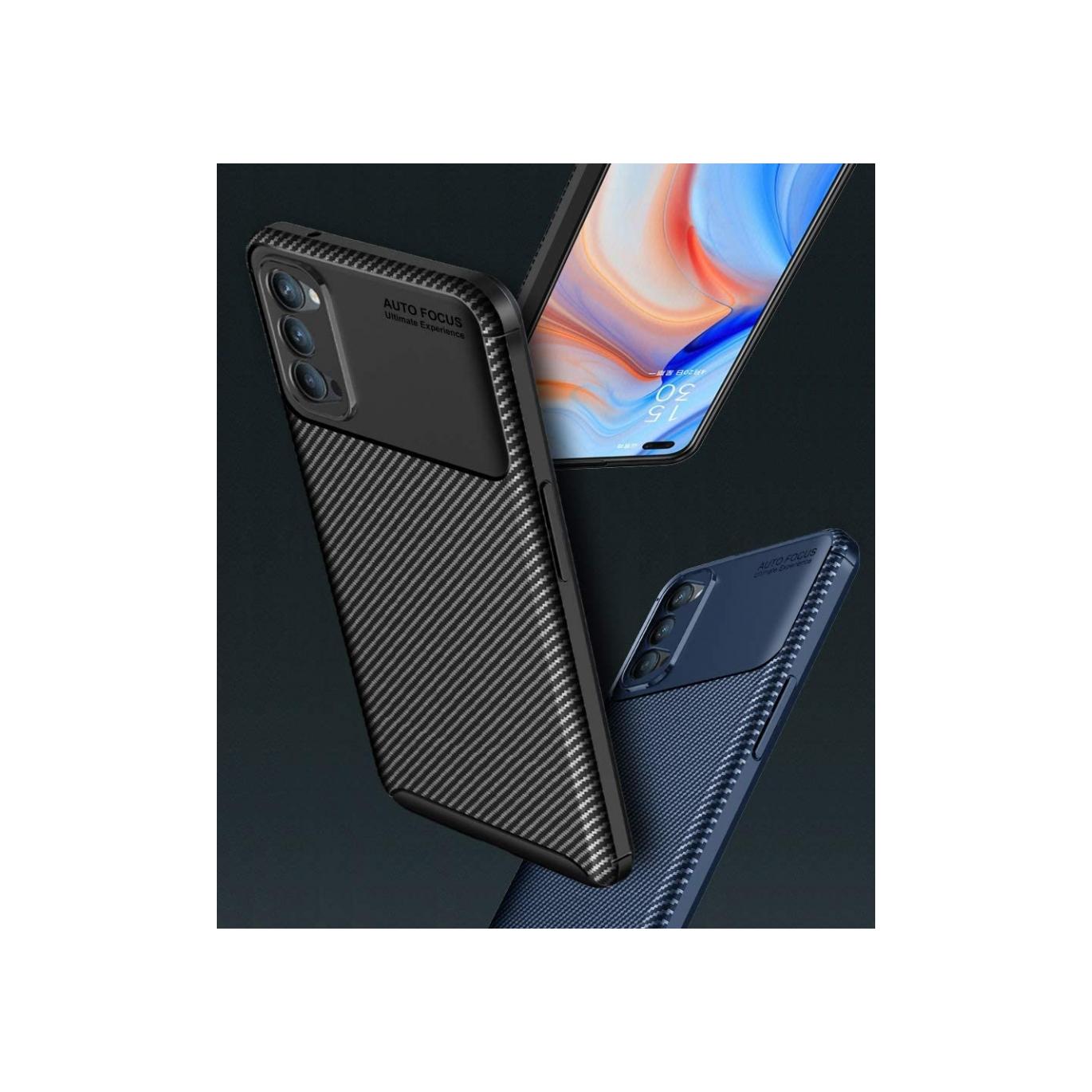 Screenguard Oppo Reno4 5G Hülle Carbon Design TPU Case (Oppo Reno 4 5G) (00027334)