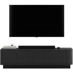 TV-LOWBOARD Aurora Schwarz matt 140 cm mit Sockel