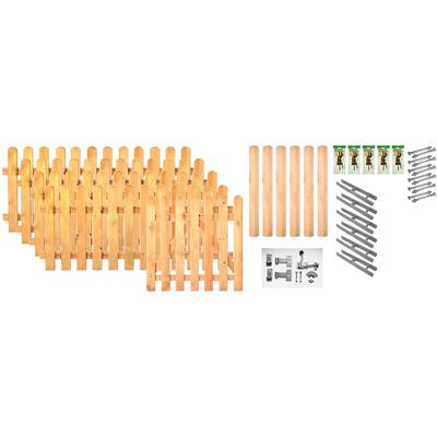 Lattenzaun TETZNER & JENTZSCH "Lakeland 1", braun (eichefarben), H:100cm, Holzwerkstoff, Zaunelemente, 4 Elemente, LxH: 874x100 cm