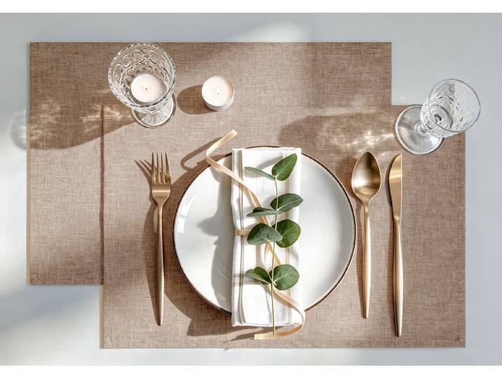 Platzset GOODPRODUCT Ozzie , beige (taupe), B:30cm L:45cm, Obermaterial: 100% Polyester, Platzsets, Platzset, Uni, strukturiert, Pflegeleicht, Praktisch,Dekoration, 30x45cm