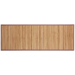 Relaxdays Bambusmatte, 53x152cm, feuchtigkeitsresistent, rutschfest, Bambus Fußmatte Bad, Flur, Küche, Badteppich, natur