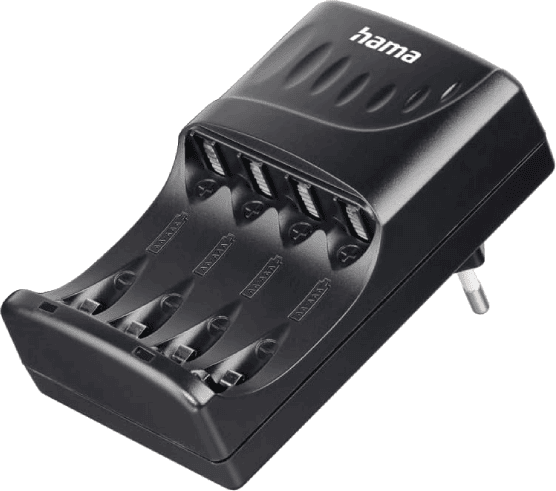Cargador para pilas - Hama 00223551, Para recargables AA y AAA, Temporizador automático, Negro