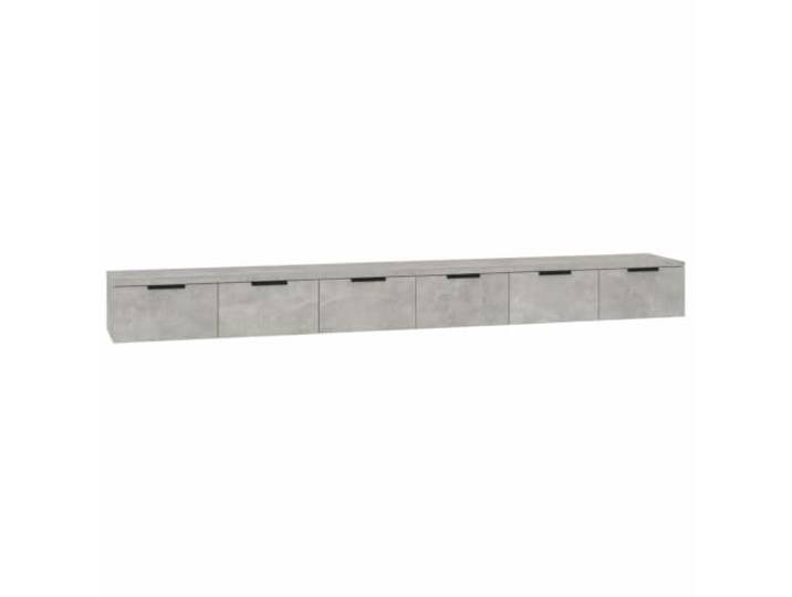 QINXIXINAIXI Wandschränke 2 STK. Betongrau 102x30x20 cm Holzwerkstoff Schweberegal, Schubladen, TV-Schrank, Arbeitszimmer, glatte Oberfläche, feuchtigkeitsbeständig, Wandmontage