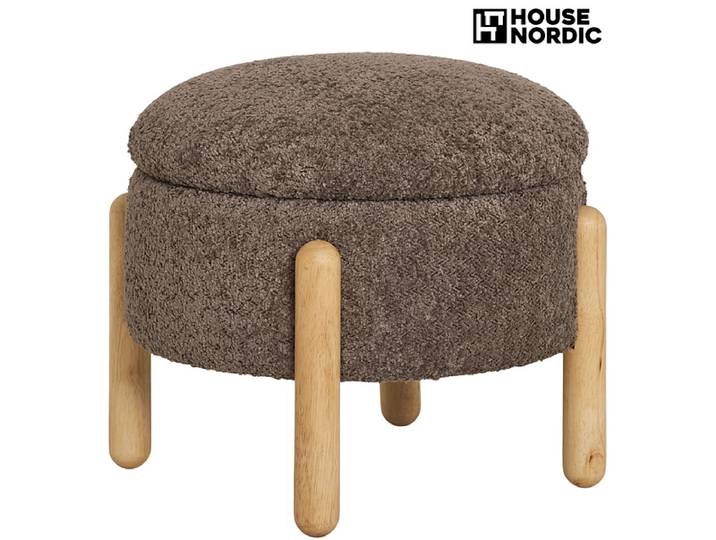 Hocker HOUSE NORDIC MEDAS 45x45x36cm polyester braun