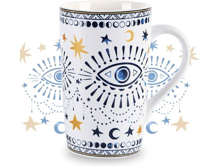 Nazar keramische koffiemok\, gepersonaliseerde boho-ogen\, koffiemokken met handvat\, beste vriendin