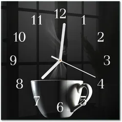 WANDUHR aus Glas 30x30 cm - Tasse