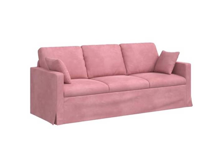 Todiikf Modernes 2-Sitzer Sofa Samt Rosa 198x78x80 cm Couch Ergonomische Samtcouch mit Holzarmlehnen und Metallgestell für flexible Raumkonzepte im Wohnzimmer oder Schlafzimmer.