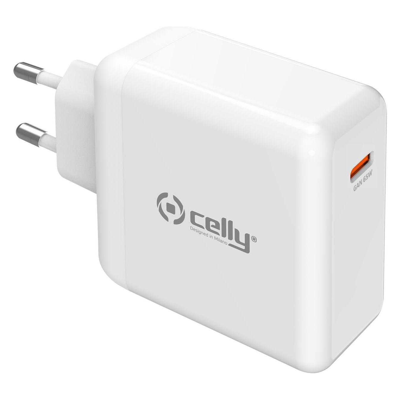 Celly Travel Charger (65 W, 1 Port) (TC1C65WGANWH)