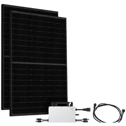 Offgridtec® Solar-Direct 900W HMS-800W-2T Balkonkraftwerk Bifazial Full Black Schukosteckdose - 10m - Ohne Halterung
