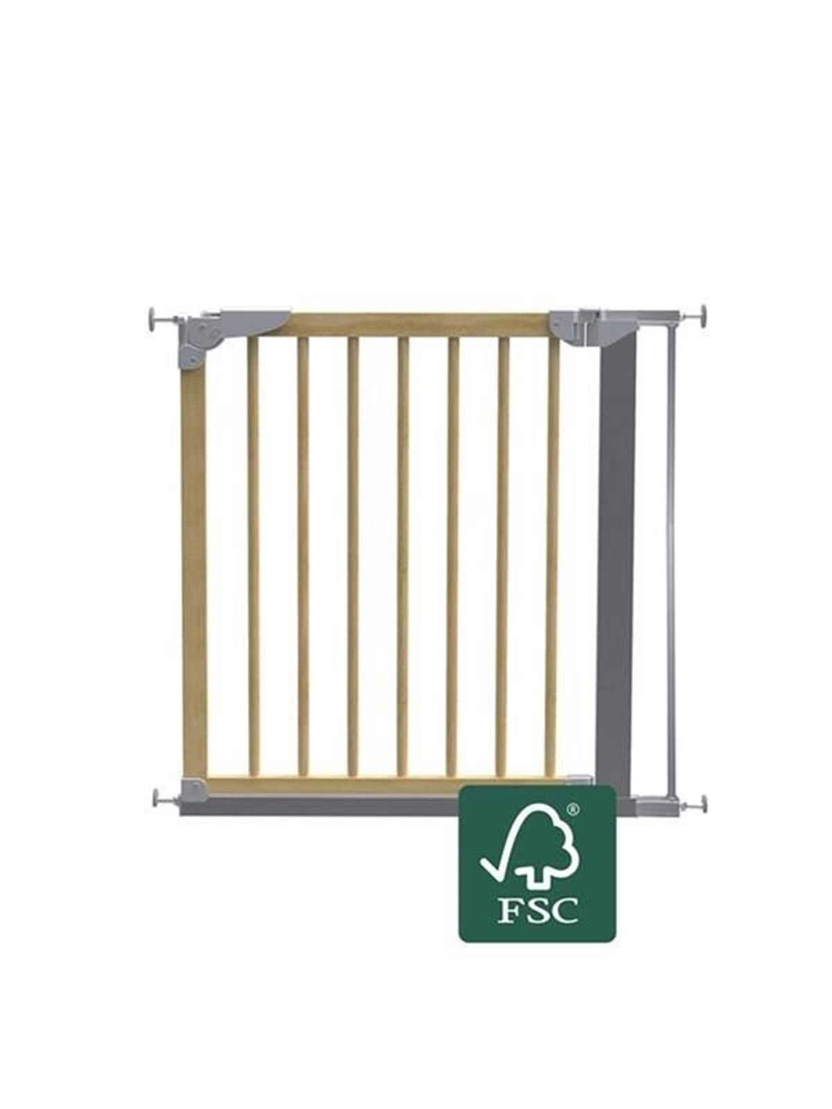 BabyDan Designer Gate mit 1 Verlängerung, nature/ silver