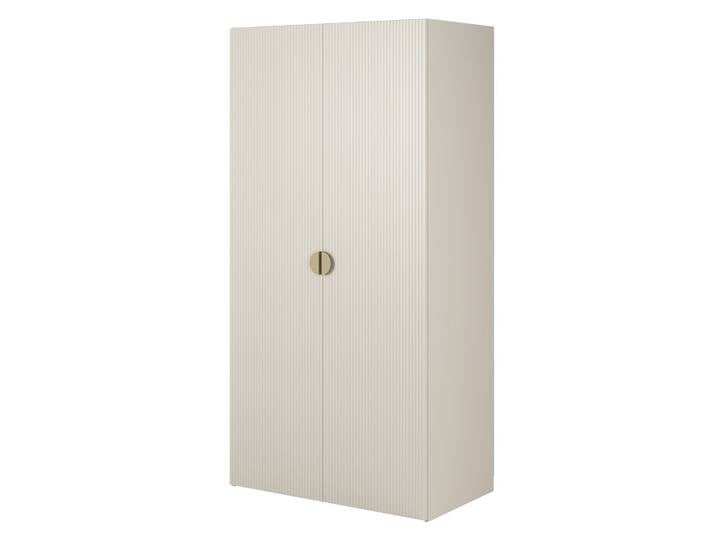 Zweiflügeliger Kleiderschrank Moonir mit Kleiderstange und