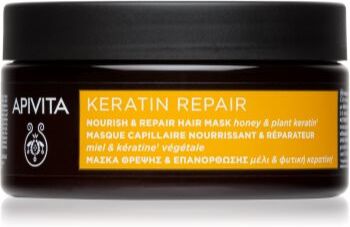 Apivita Keratin Repair Nourish Repair Hair Mask máscara regeneradora para cabelos danificados com queratina 200 ml. Keratin Repair Nourish Repair Hair Mask