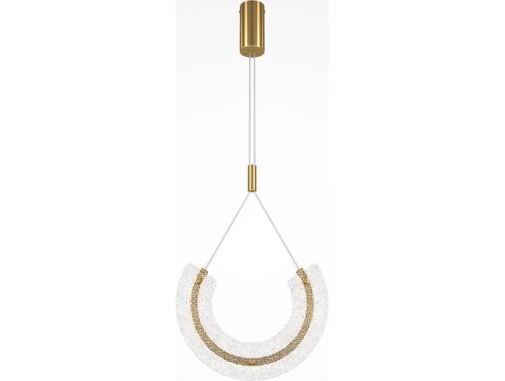 Suspension LED alu doré\, verre transparent\, H 186\,5 cm