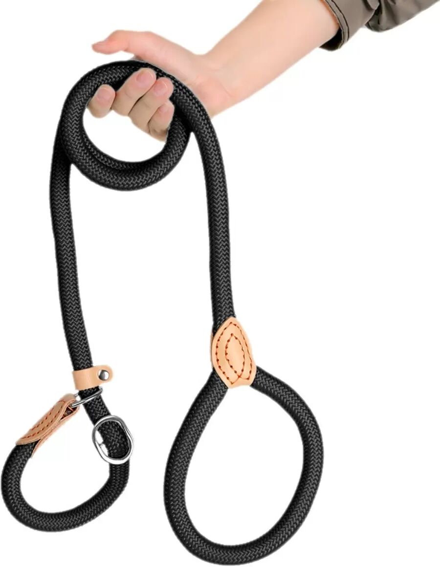 INF Heavy Duty 1.5m Dog Training Slip Lead mit Comfortable Grip und Stainless Steel Ring Schwarz