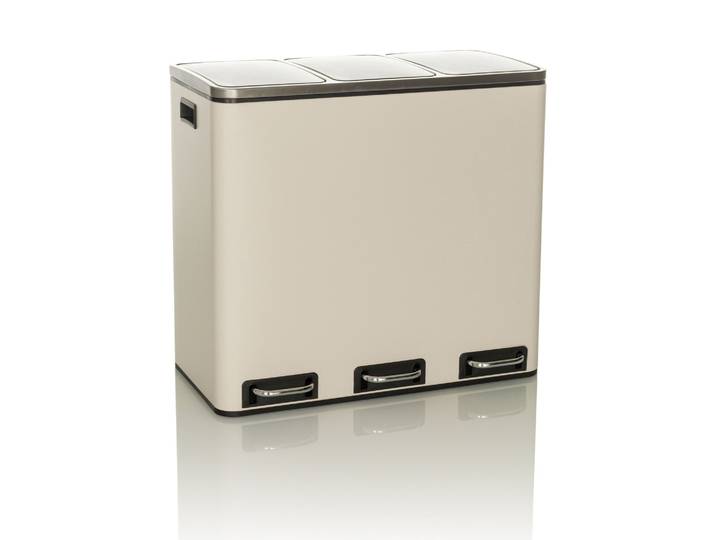 Collecteur De Déchets / Système De Tri Des Déchets Clean 9 - 54l (3x18l) Acier Beige Hjh Office