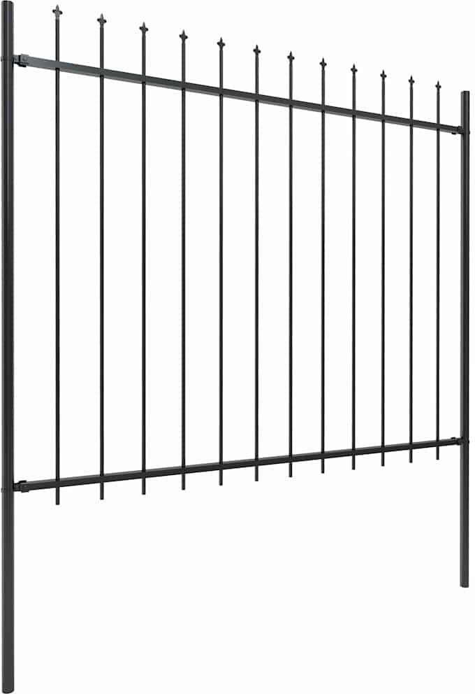vidaXL Clôture de jardin avec dessus en forme de lance 1673x150cm noir