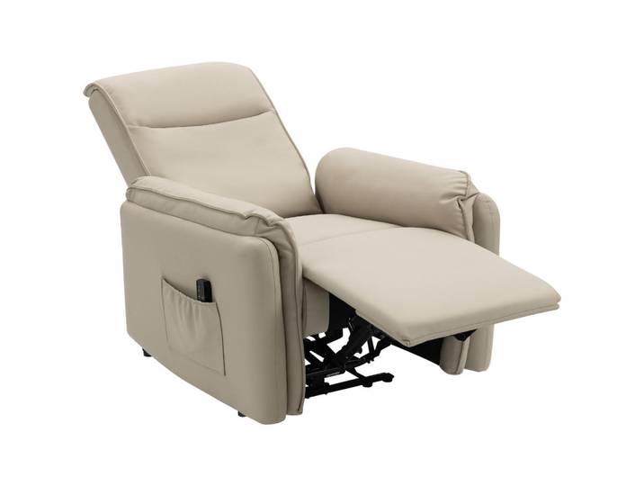 Homcom Elektrischer Massagesessel mit Fußstütze Beige, 86x102x92 cm, Wohnzimmer, Sessel, Massagesessel