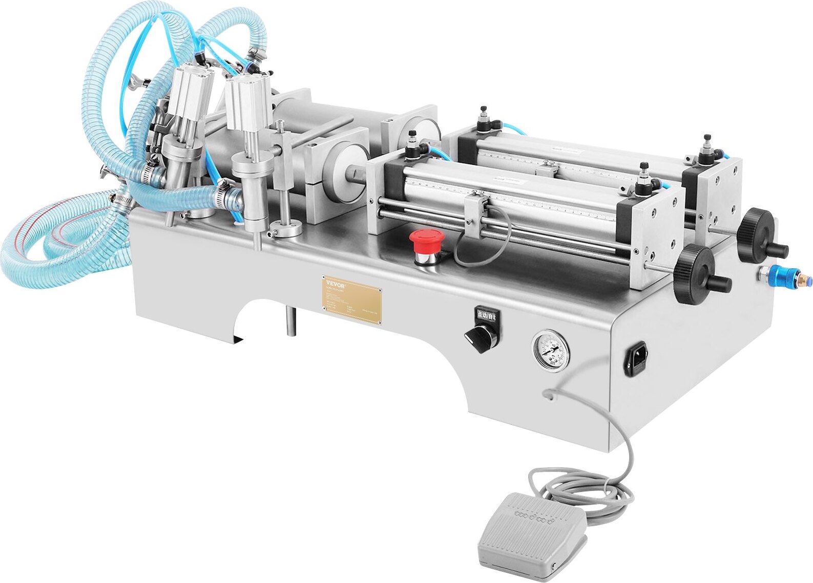 10W Füllmaschine Flüssigkeit 100-1000ML Flüssigkeitsabfüllmaschine Abfüller Flüssigkeitsabfüllmaschine mit Doppelkopf