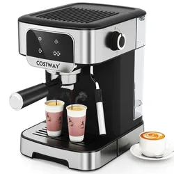 Helloshop26 - Espressomaschine 26 x 21 x 28 cm mit Milchaufschäumer 20 bar Druck und 1,8 l Wassertank elegantes Design aus 20_0018303