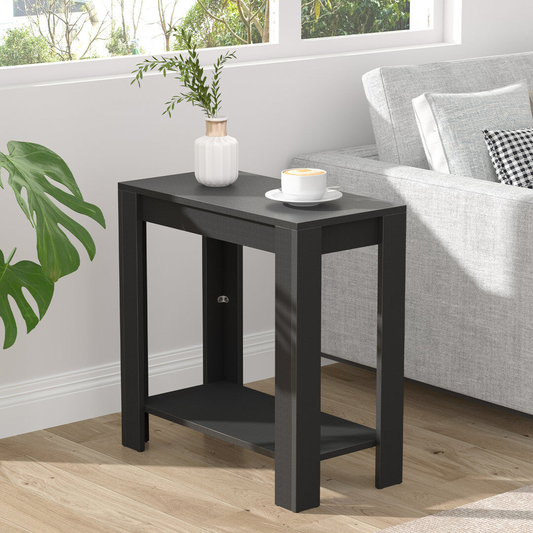 Rosalind Wheeler Archlebov Four Leg Rectangular Side Table Black 60cm H X 60cm W X 30cm D