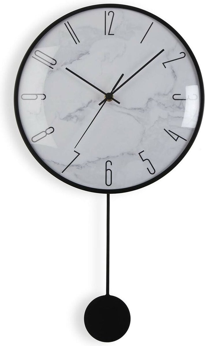 Versa Muurklok Versa Slinger van Metaal, Kristal en Hout MDF - B/D/H: 56 x 4,5 x 29 cm